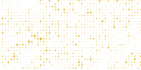 Gold falling down confetti background. Repeated golden dotted glitter pattern. Yellow, orange and golden dots wallpaper. Celebration Christmas, New Year or birthday party decoration backdrop. Vector