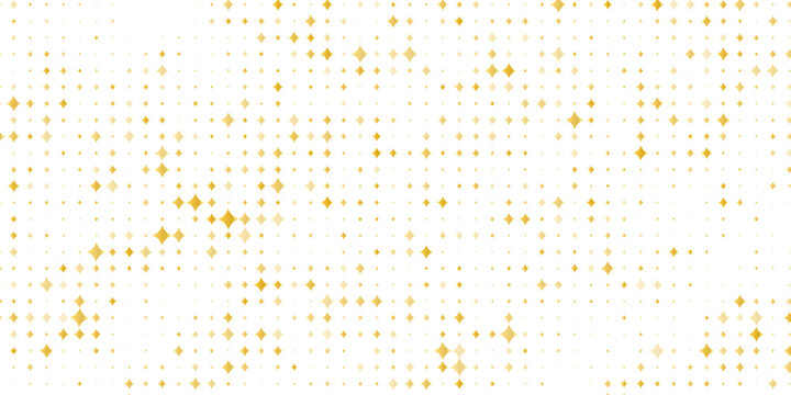 Gold falling down confetti background. Repeated golden dotted glitter pattern. Yellow, orange and golden dots wallpaper. Celebration Christmas, New Year or birthday party decoration backdrop. Vector