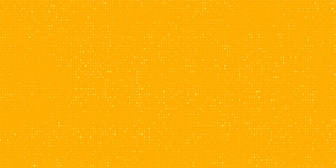 Yellow halftone pattern. Retro comic gradient background. Bright orange pixelated dotted texture overlay. Cartoon pop art faded gradient pattern. Vector backdrop for poster, banner, advertisement