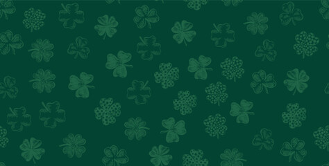 Hand-Drawn Shamrock Pattern for St. Patrick's Day