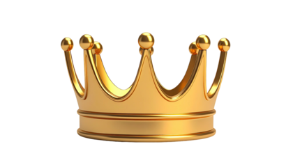 Gleaming golden crown, ornately detailed, isolated on a pure black backdrop