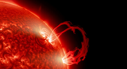 Solar Flare Eruption A Fiery Display of the Suns Power.
