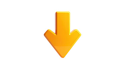 Shiny, orange arrow pointing downwards against a black background