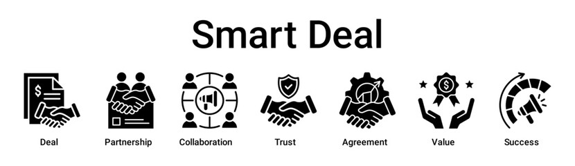Smart Deal banner web icon vector illustration concept for business with icon of Deal, Partnership, Collaboration, Trust, Agreement, Value.