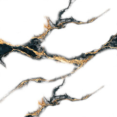White marble texture background with black and gold veins. Luxury abstract kintsugi style art. Elegant stone wallpaper design.