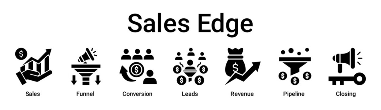 Sales Edge banner web icon vector illustration concept for business with icon of Sales, Funnel, Conversion, Leads, Revenue, Pipeline.