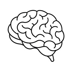 Medical vector illustration of the human brain anatomy, symbolizing intelligence, mind, and cerebral health