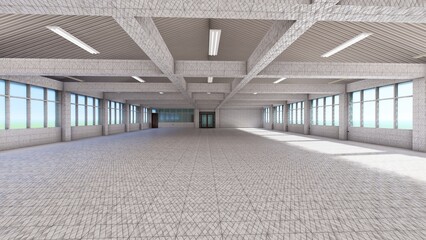 Liminal Space White Tile Room &ndash; 3D Render