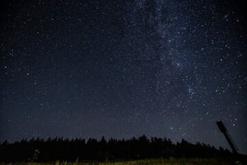 water tower and night sky