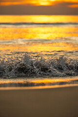 Beautiful landscape, sea at sunset, romantic, outdoor nature background.Vertical	