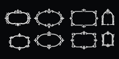 Ornate Decorative Frames Collection Vintage Ornate Frame Borders – Classic Decorative Elements Royal Ornamental Frames – Intricate Decorative Border Set