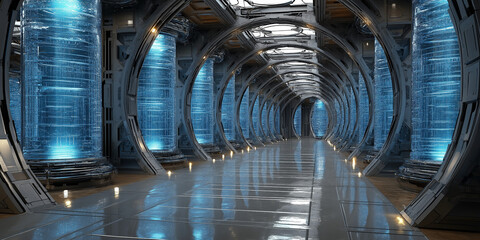 Quantum computing breakthroughs revolutionizing biotech in a futuristic science lab environment