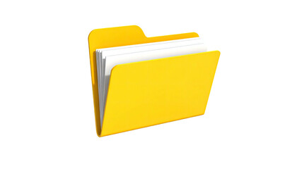 Digital folder icon filled with white papers, on black background