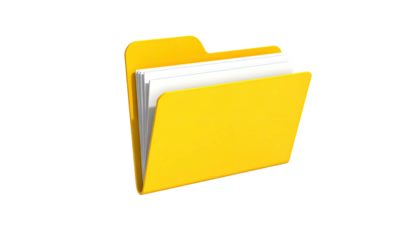 Digital folder icon filled with white papers, on black background