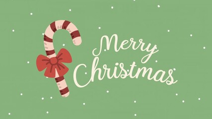 Festive Christmas Greeting with Candy Cane and Elegant Script