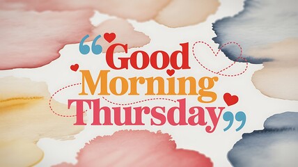 Good Morning Thursday Greeting Card with Colorful Watercolor Background Design