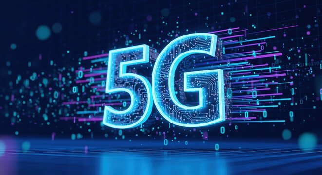 Depiction of 5g technology showcasing connectivity, global digital infrastructure. Innovative 5g net provides fast access, smooth transition, and new marketing opportunities for industry and business. - Powered by Adobe