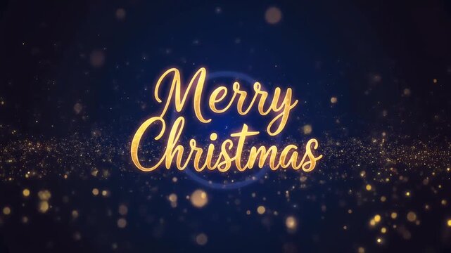 A festive image with the words "Merry Christmas" in gold lettering.