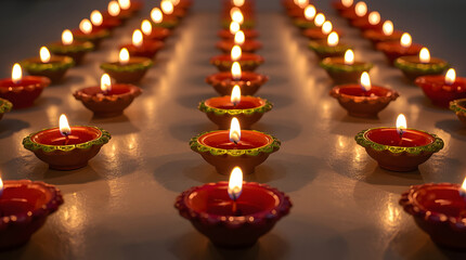 Romantic candlelight glowing in a dark church night