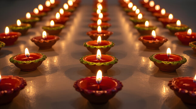 Romantic candlelight glowing in a dark church night