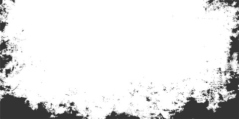 Abstract watercolor grunge frame illustration with black ink drop splash pattern