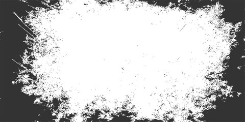 Abstract grunge black ink border frame with a vintage splash and splatter dark texture pattern