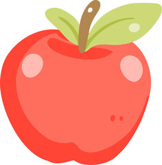 Cute Red Apple Illustration