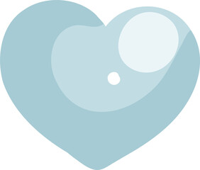 Cute Blue  Heart Graphic Illustration