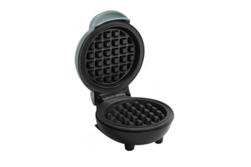 Portable electric waffle maker opening for breakfast cooking