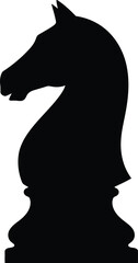 Silhouette chess knight piece strategy game icon victory vector © Taslima