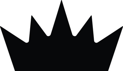 Black silhouette crown symbol graphic design element royalty icon vector