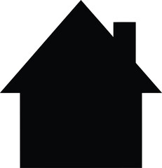 Modern black house icon minimalist geometric silhouette for real estate vector