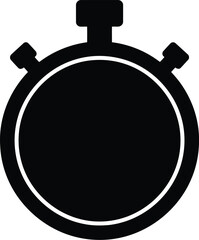 Classic stopwatch icon vector simple silhouette isolated vector
