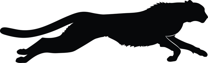Dynamic cheetah silhouette sprinting motion speed animal graphic vector © Taslima