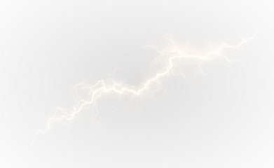 Golden lightning bolt light PNG. A sharp electric strike lights up the clouded sky. Use as overlay to enhance dynamic storm visuals.