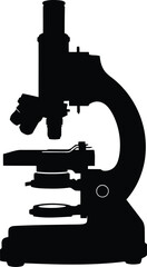 Vintage microscope silhouette scientific research equipment vintage illustration vector