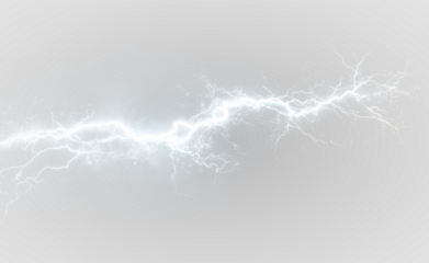 Electric storm PNG. Bright white lightning streaks across a stormy night sky. Perfect for dramatic weather overlays on any dark scene.