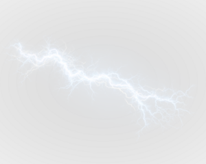 Blue lightning bolt PNG. A sharp electric strike lights up a dark clouded sky. Use as overlay to enhance dynamic storm visuals.