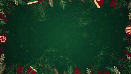 Elegant dark green holiday background with glittering particles - Powered by Adobe