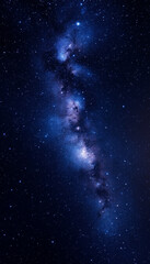 Fototapeta premium Deep space Milky Way band with bright star clusters, cosmic night sky vertical wallpaper