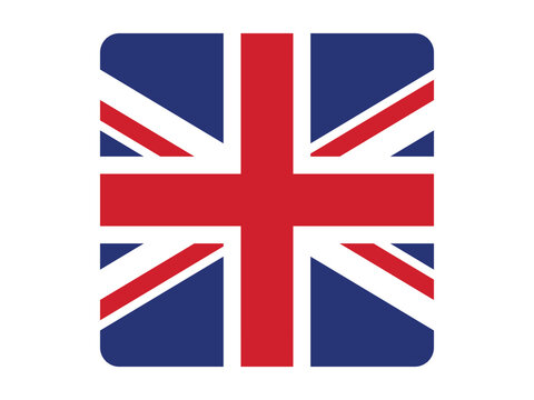 Vector illustration of the United Kingdom flag (Union Jack) with smooth rounded corners. Clean, modern design ideal for apps, websites, presentations, education, and international branding projects.
