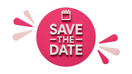 Plan your special day with this modern save the date reminder, perfect for weddings, birthdays, and memorable celebrations isolated on white background