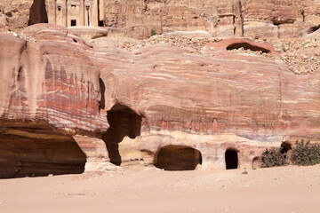 The basis of the Royal Tombs of Petra, the ancient city and archaeological site in southern Jordan