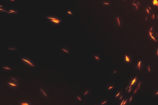 Intense flames surge upward, scattering fiery particles. Embers glow red as they rise through thick smoke. The atmosphere feels hot, dynamic and full of blazing sparks. PNG