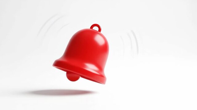 Red bell on white background