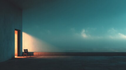 Soft wide diffused highlight at the base of a minimal wall, forming a gentle horizon-like glow suitable for business presentation background, analytics dashboards, and modern UI layouts