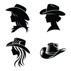 Cowboy Hat Silhouettes Collection profile woman