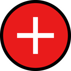 Plus add icon set. Positive sign. Horizontal line with vertical bar, plus symbol inside circle outline and solid for add actions, increase functions, quantity adjustment, controls. Vector PNG JPG