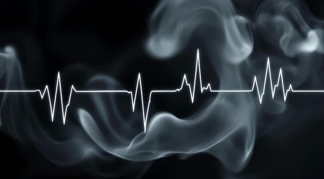 Smoke expanding and contracting with heartbeat rhythm 