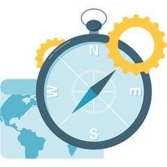 Classic Compass with Map